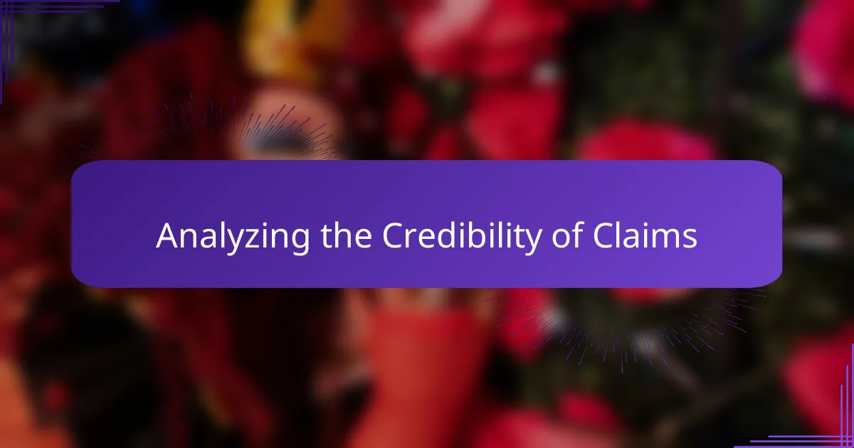 Analyzing the Credibility of Claims
