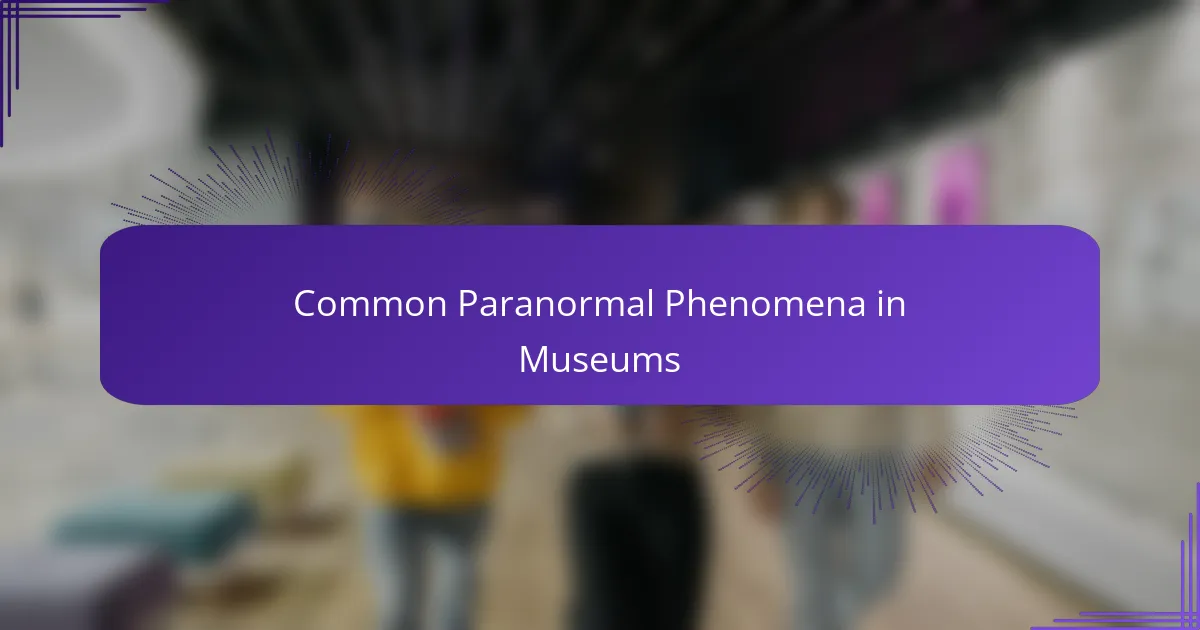 Common Paranormal Phenomena in Museums