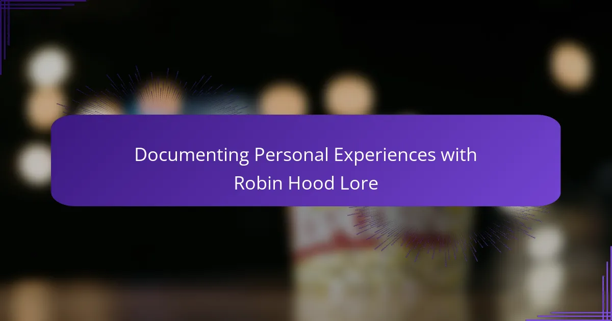 Documenting Personal Experiences with Robin Hood Lore