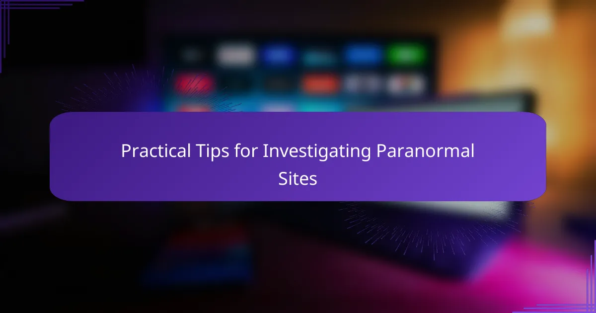 Practical Tips for Investigating Paranormal Sites