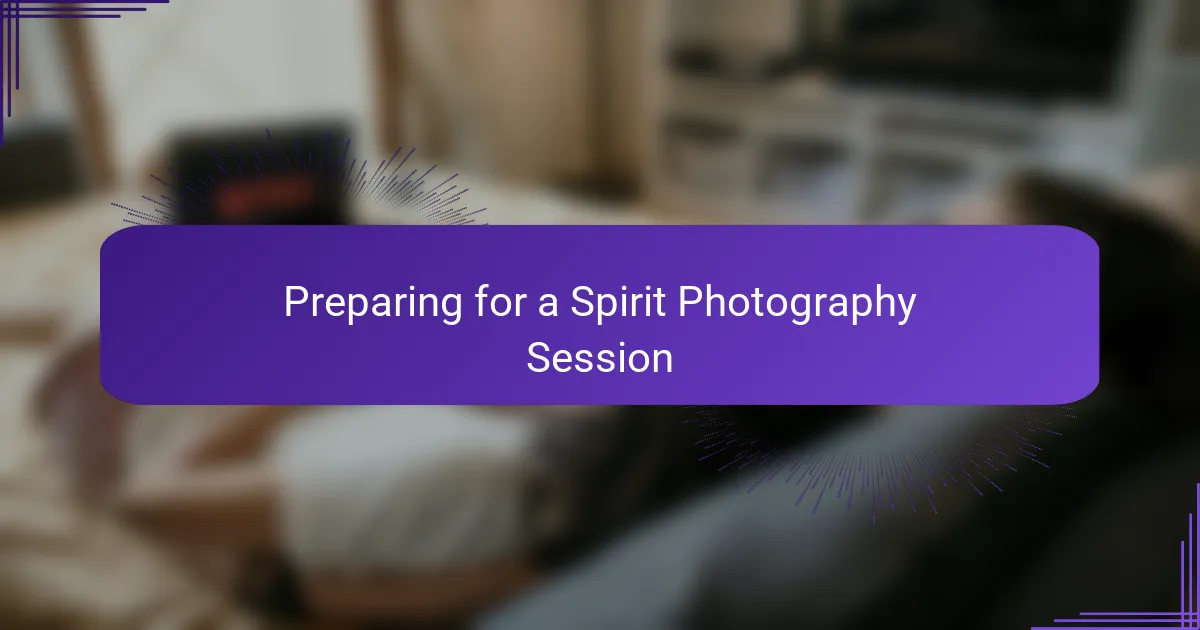 Preparing for a Spirit Photography Session